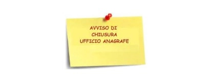 Avviso di chiusura Ufficio Anagrafe in data 27 dicembre 2025